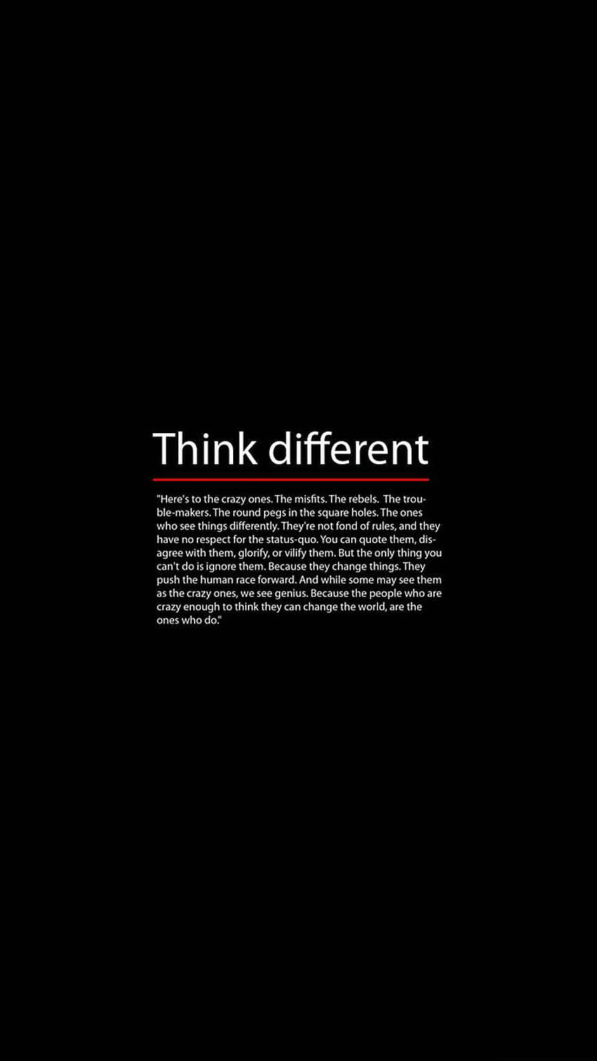 Think Different Apple For Mac. Psycho, Black Think HD phone wallpaper