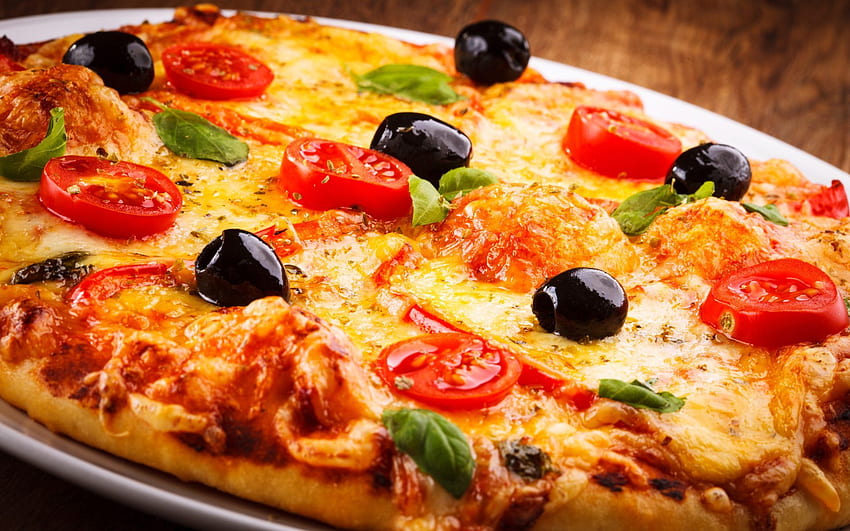 Rozdzielczość pizzy na panoramicznym ekranie > Sub w 2020 r. Jedzenie, włoskie przepisy, pizza, pizza z serem Tapeta HD