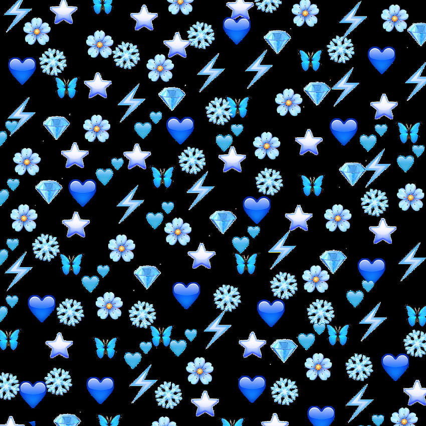 Emoji Biru, Hati Biru Lucu wallpaper ponsel HD