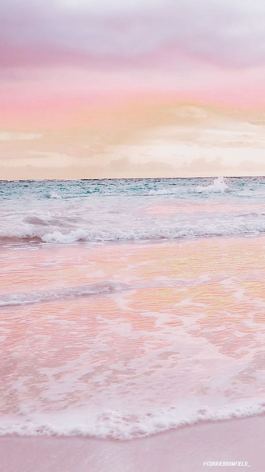 Ocean, Różowa Dziewczęca Plaża Tapeta na telefon HD
