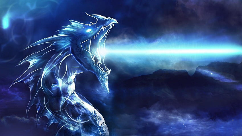 Abstract Dragon, Ice Lightning Dragon HD wallpaper