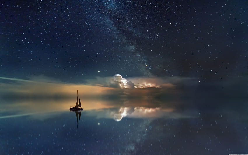 Astrography Ocean Night Stars Sky ❤ HD wallpaper