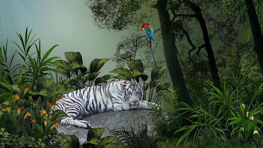 jungle background with real animals