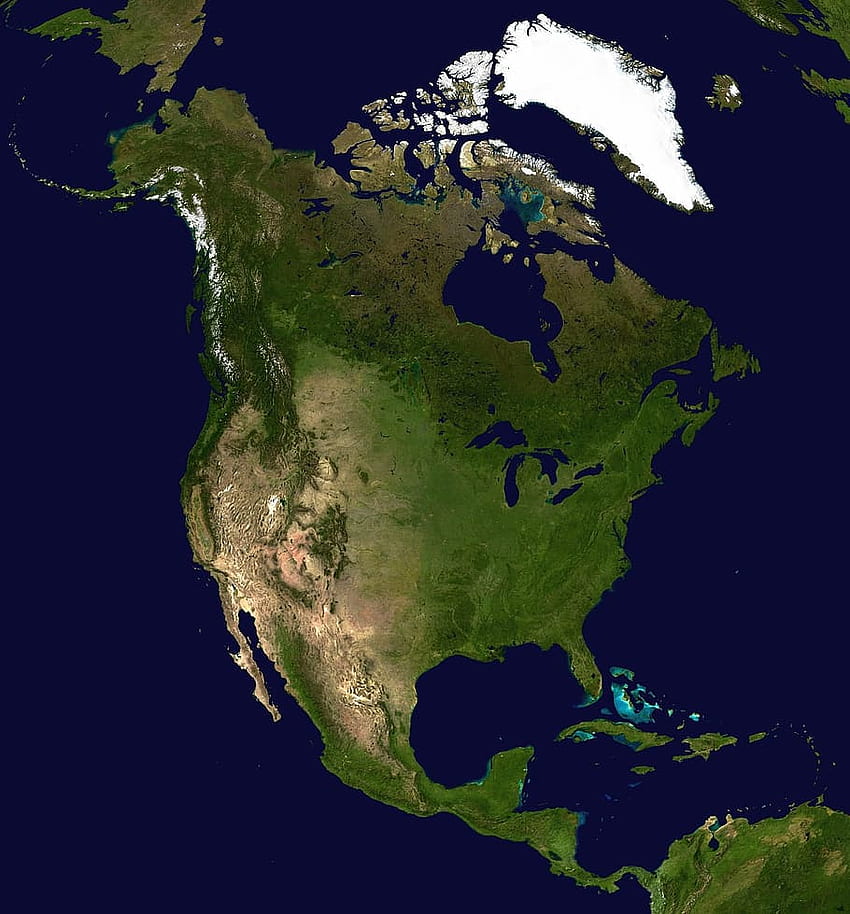 : илюстрация на географска карта, Северна Америка, континент, сателит, Континенти HD тапет за телефон
