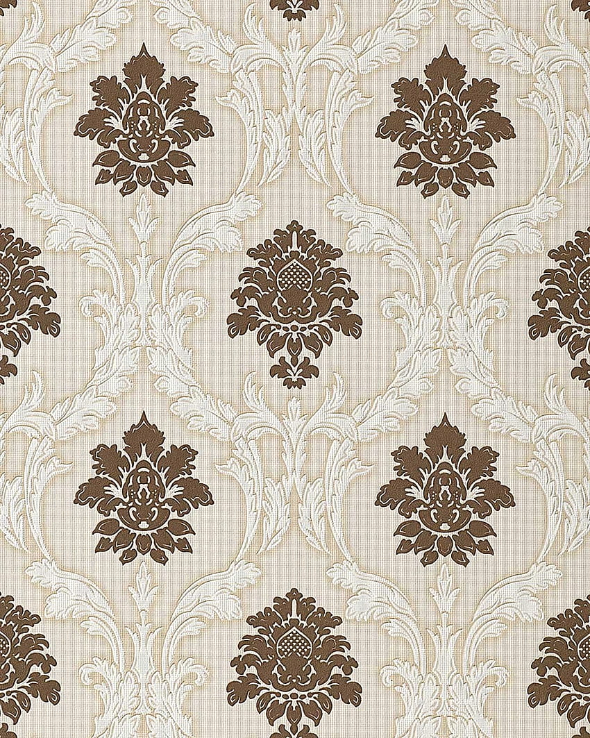 Brown And White Damask Gallery HD phone wallpaper