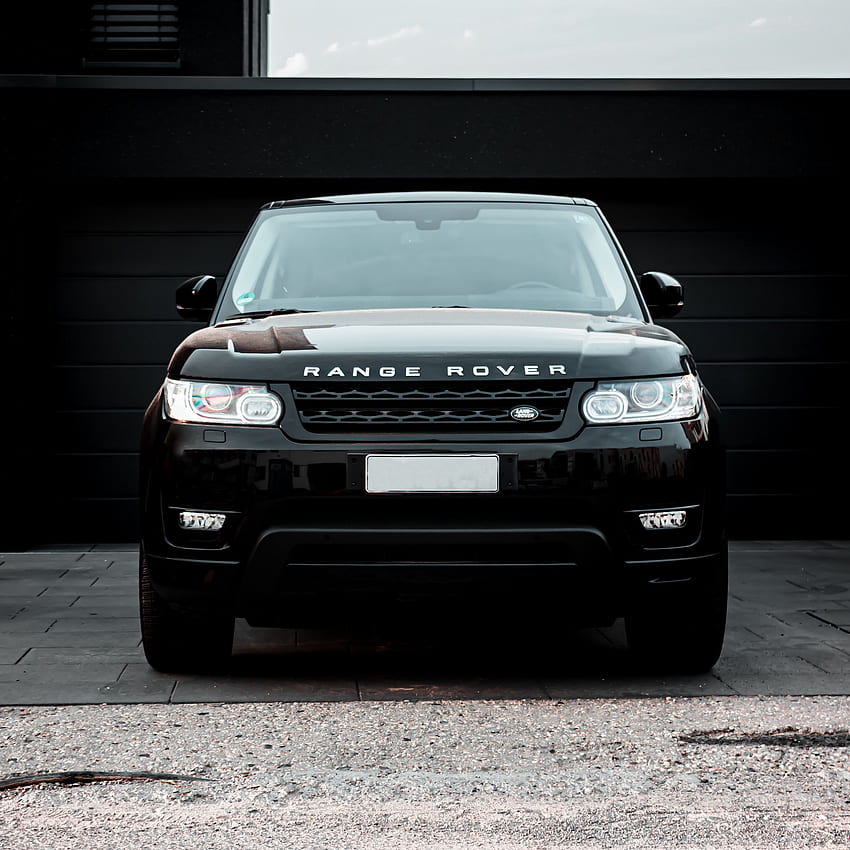 land rover, range rover, car, black, suv, front view ipad pro 12.9 retina for parallax background HD phone wallpaper