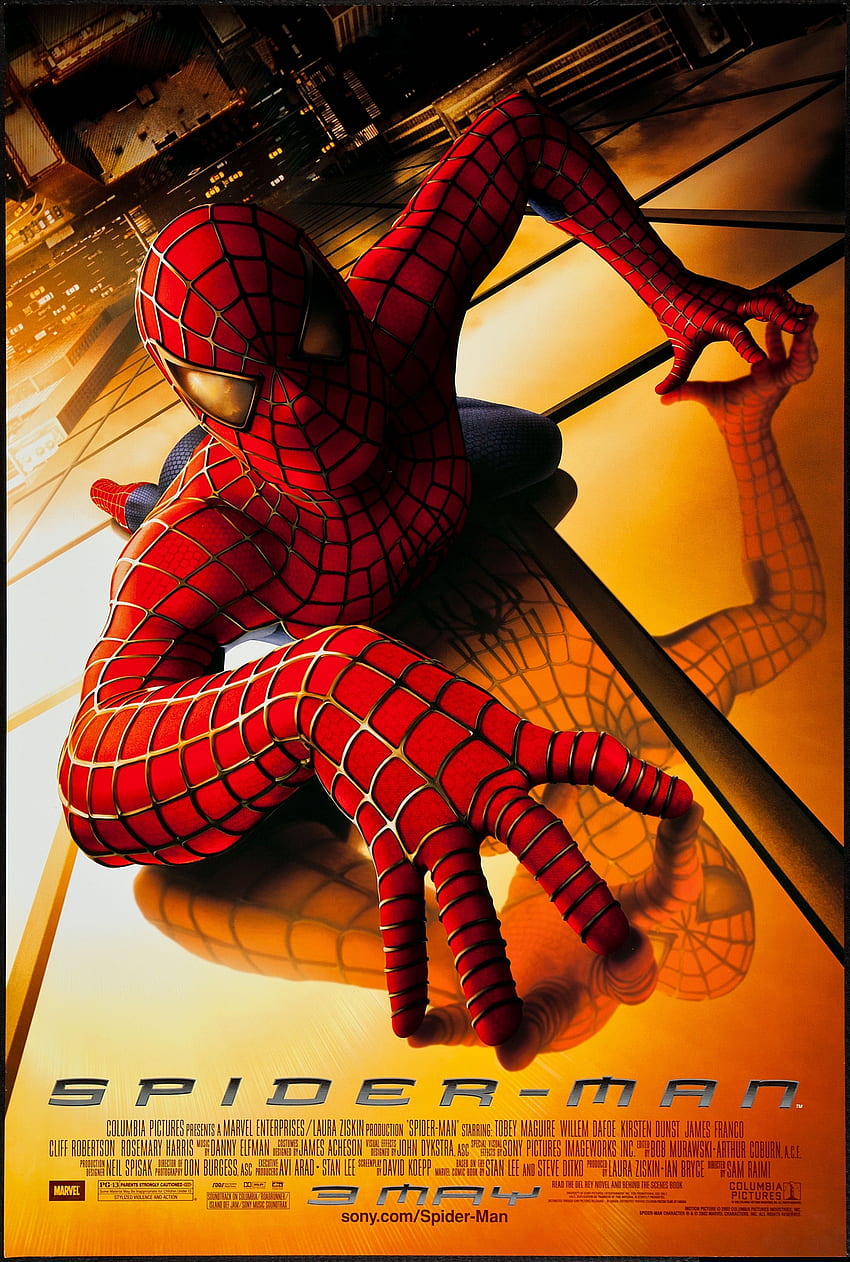 โปสเตอร์หนังสไปเดอร์แมนคุณสูงความคมชัดสูง Spider Man Tobey Maguire วอลล์เปเปอร์โทรศัพท์ HD