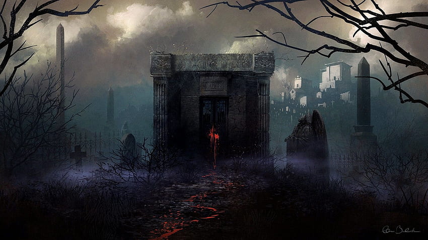 Spooky Graveyard, Dark Graveyard HD wallpaper