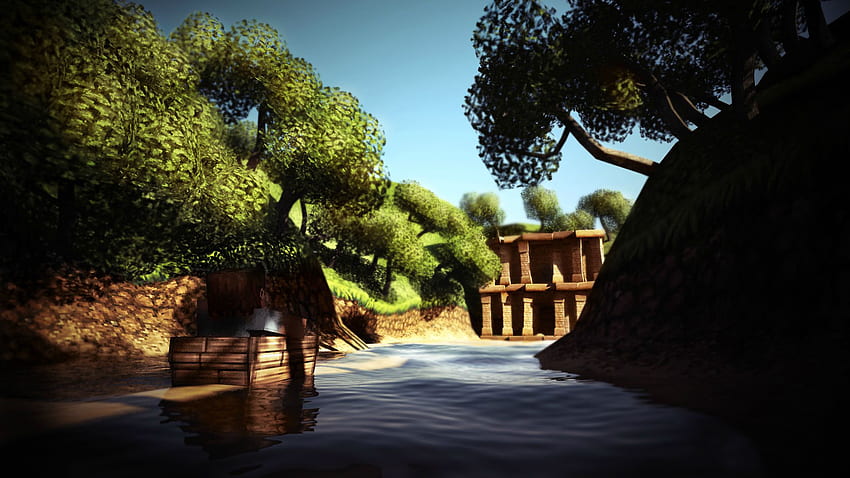 minecraft , nature, natural landscape, water, sky, tree, Nature Minecraft HD wallpaper