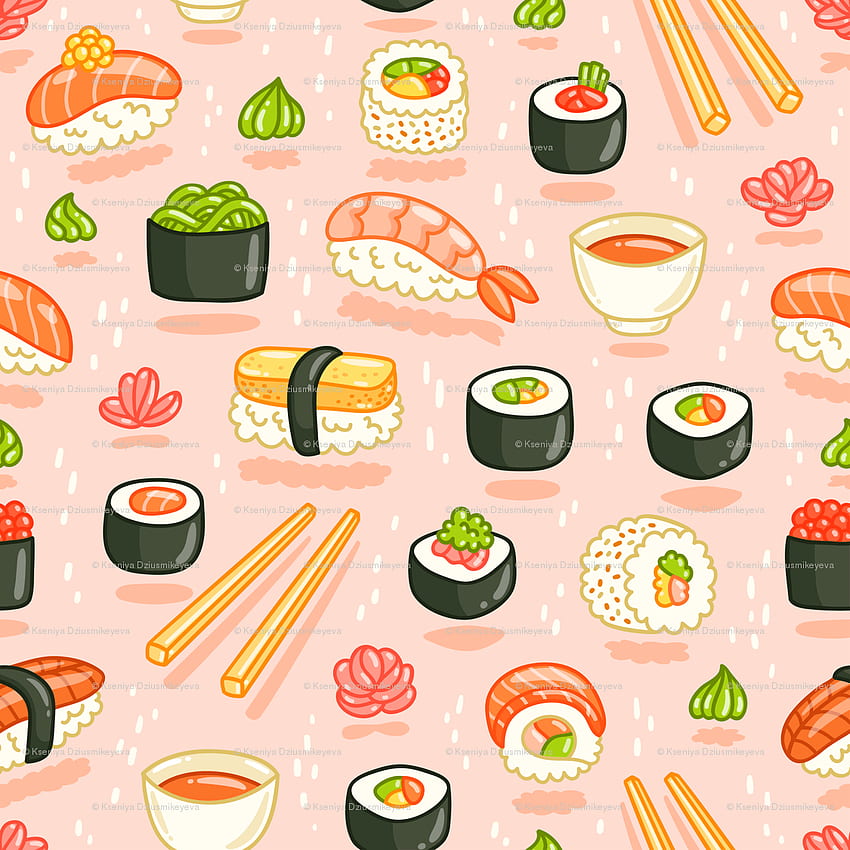Cute Sushi, Cute Cartoon Sushi HD phone wallpaper | Pxfuel