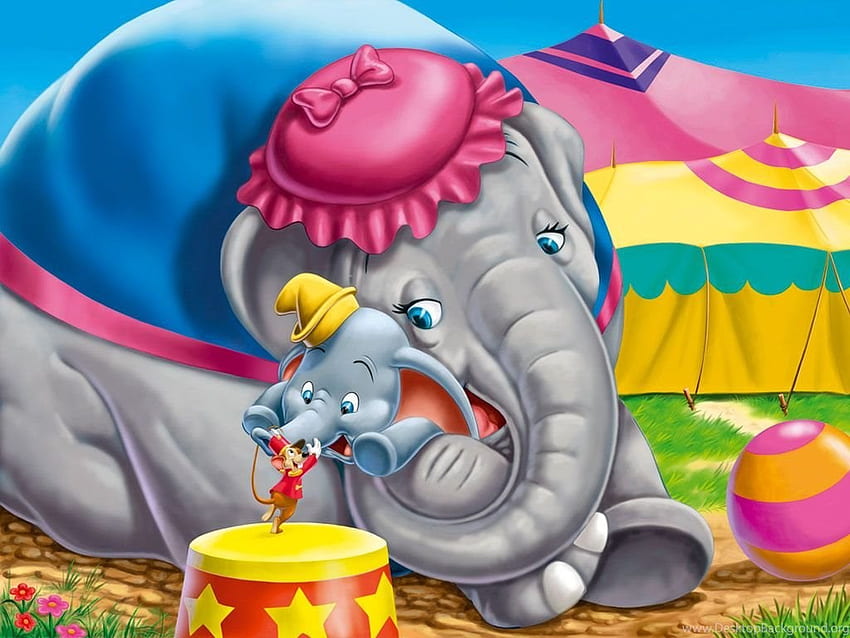 Baby Dumbo And Mom . Background HD wallpaper