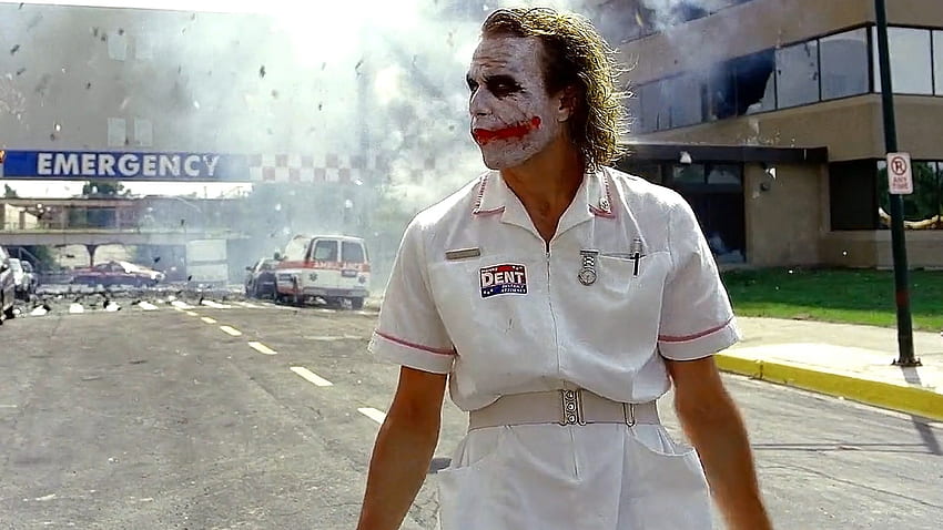 The Joker & Harvey Dent-(Two Face) - Hospital Scene The Dark HD wallpaper
