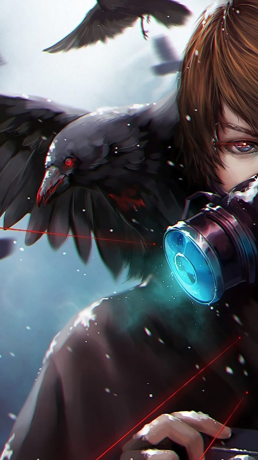 Download Wallpaper 1920x1080 Anime, Crow, Mask Full HD 1080p HD Background