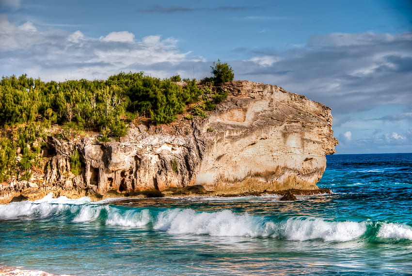 Natura, morze, plaża, skała, surfowanie Tapeta HD