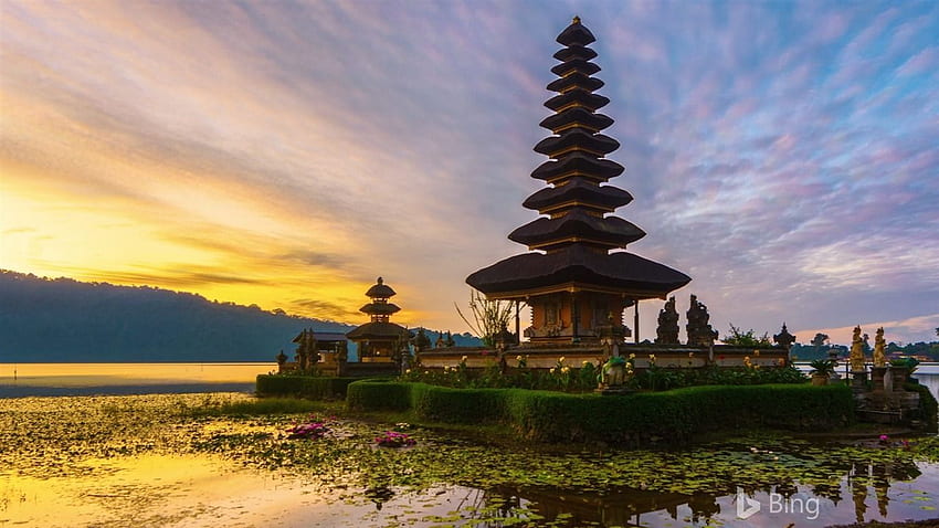 Indonesia Sunrise Temple In Bali 2017 Bing Preview HD wallpaper