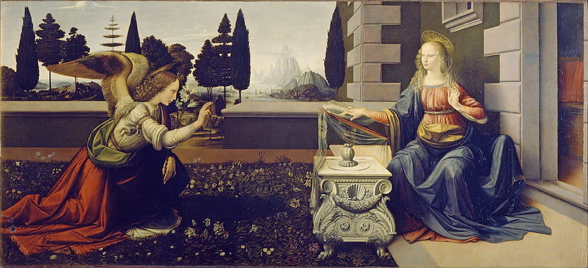 Leonardo Da Vinci - Annunciazione.jpeg, Leonardo Da Vinci Sanatı HD duvar kağıdı