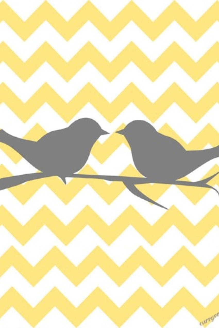 Bird yellow and gray chevron so cute as a lock screen via [] for your , Mobile & Tablet. Explore Chevron Screen . Peel and Stick HD phone wallpaper