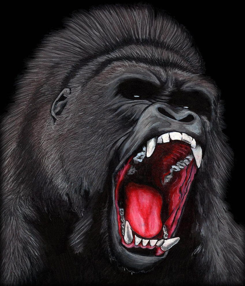 Wściekły goryl, animowany goryl Tapeta na telefon HD