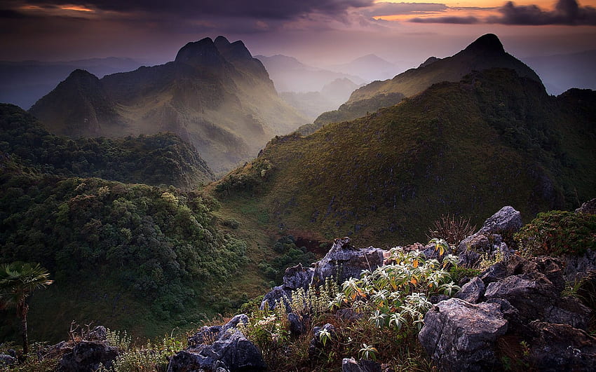 석회암 산, 치앙마이, 태국 풍경 HD 월페이퍼