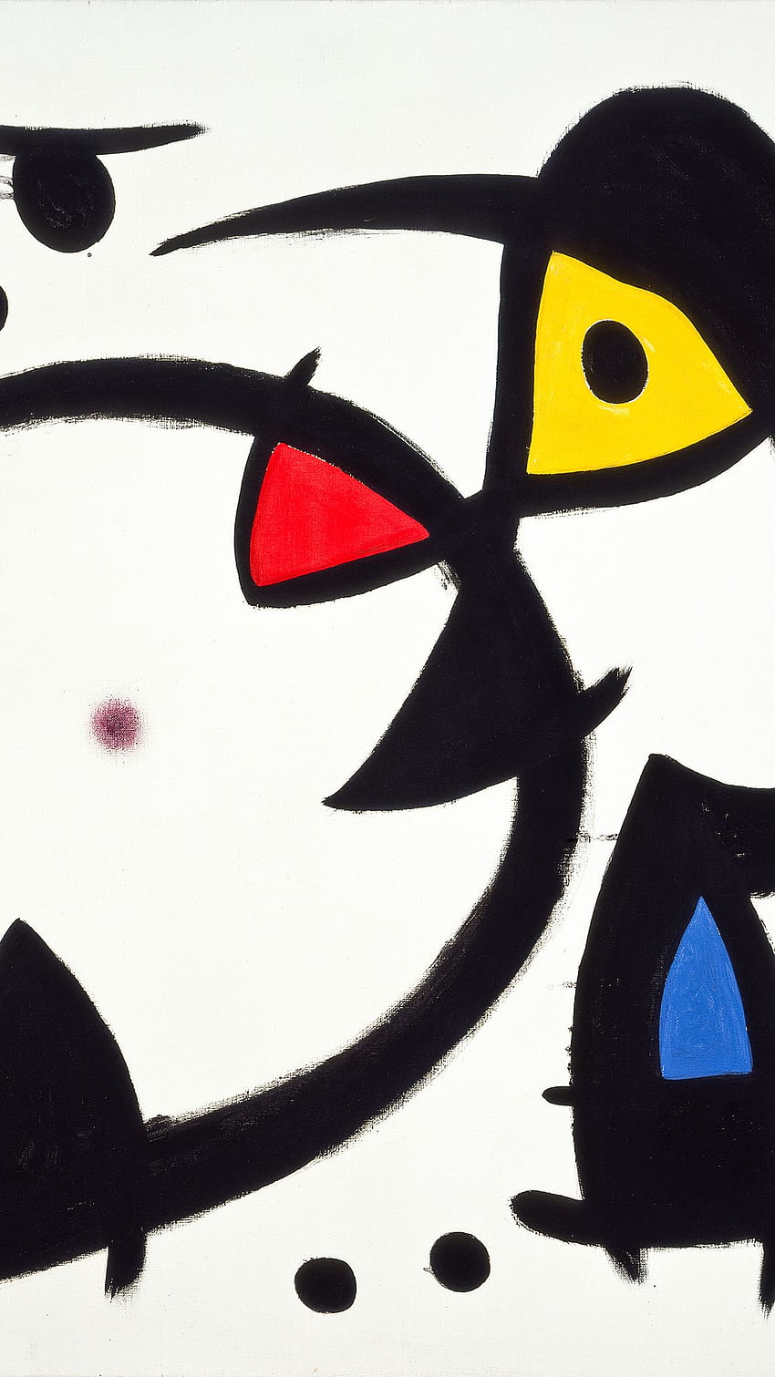 Fine Art Abstract Joan Miro Blue Classic Pintura Arte Ilustración Android - Android, Fine Art Phone fondo de pantalla del teléfono