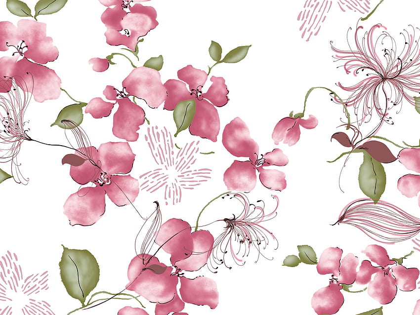 Mauve Bunga, polong biji, daun, seni, bunga, lembayung muda Wallpaper HD