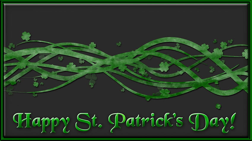 Happy Saint Patricks Day, trèfle, vert, trèfle, St Patricks Day Fond d'écran HD