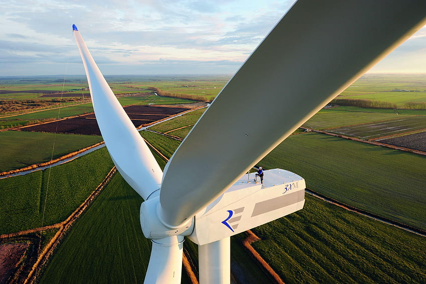 Вятърна турбина с висока разделителна способност от цял ​​свят HD тапет