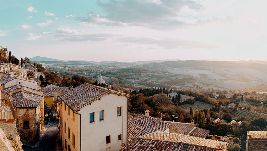 Landscape, Nature, Architecture, Italy, View From Above, Montone, Commune HD wallpaper
