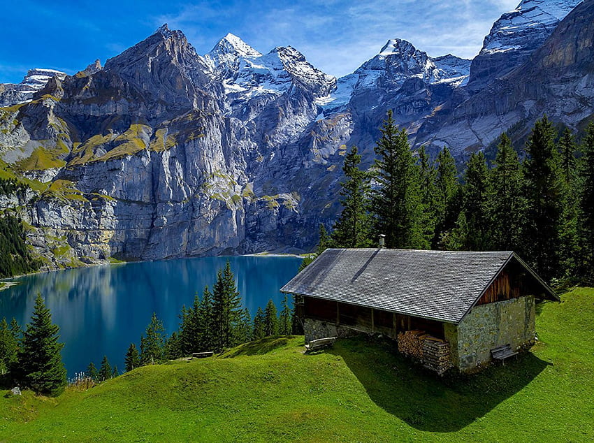 Швейцарски пейзаж, Швейцарски Алпи HD тапет