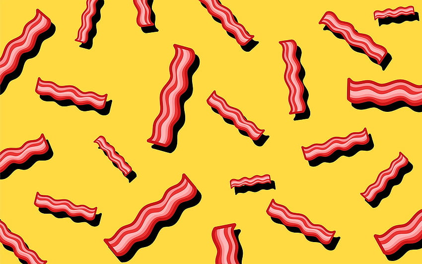 Bacon pattern food illustration HD wallpaper
