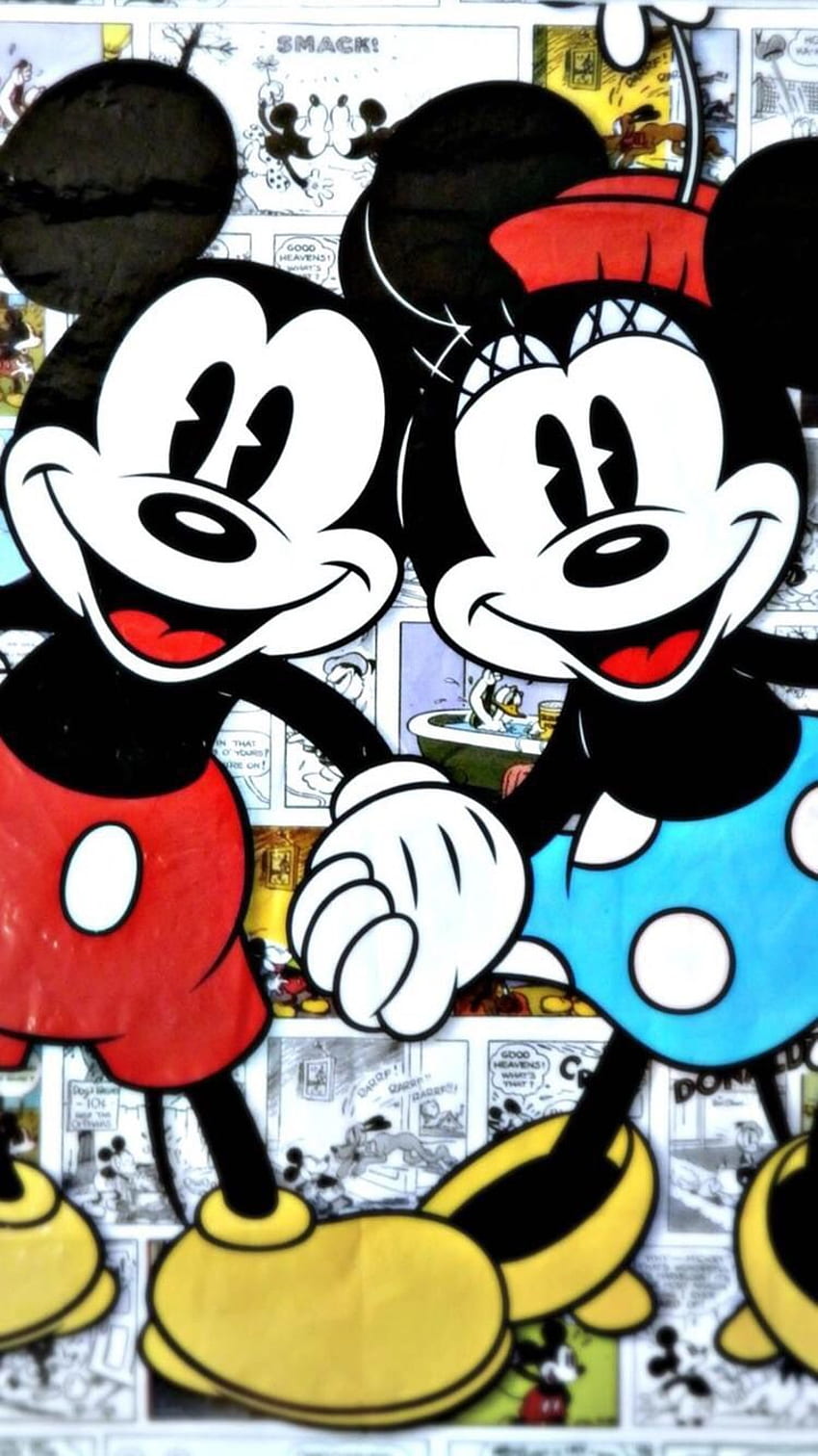 Genial Mickey Mouse, Clásico Mickey y Minnie fondo de pantalla del teléfono