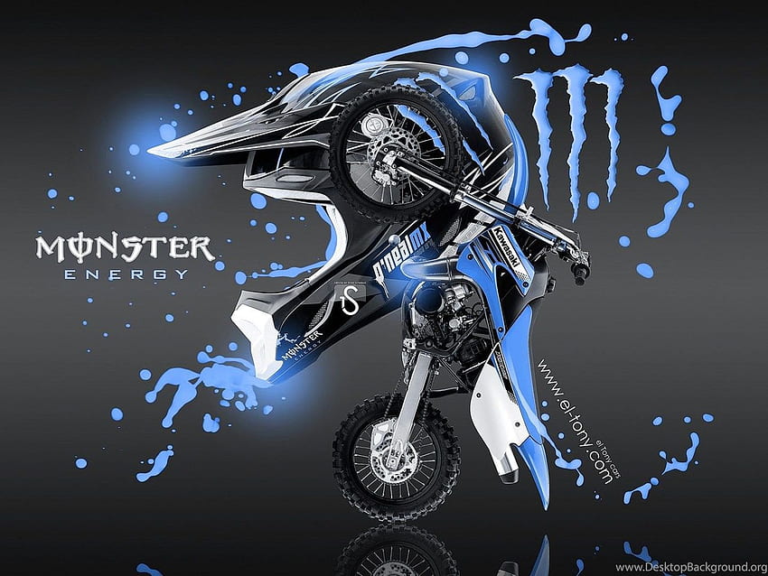 Latar Belakang Biru Energi Monster Fantasi Wallpaper HD