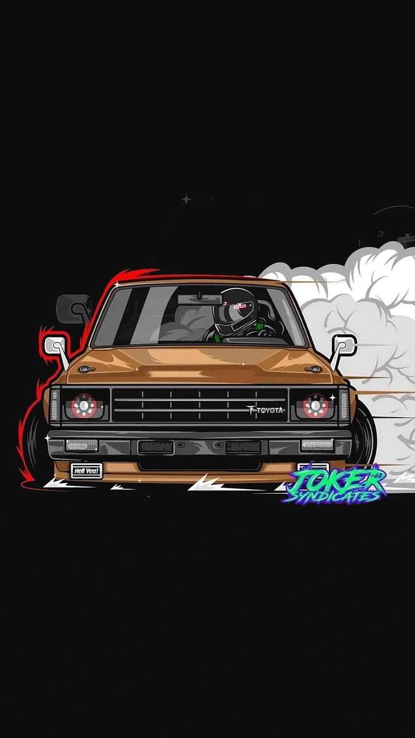 Toyota midget truck. Car artwork, Street racing cars, Automotive illustration, JDM Art HD phone wallpaper