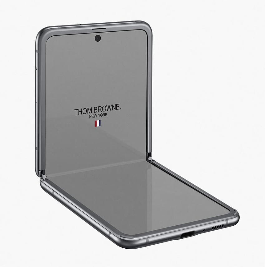 Thom Browne abre la tapa del último teléfono plegable de Samsung. * fondo de pantalla del teléfono