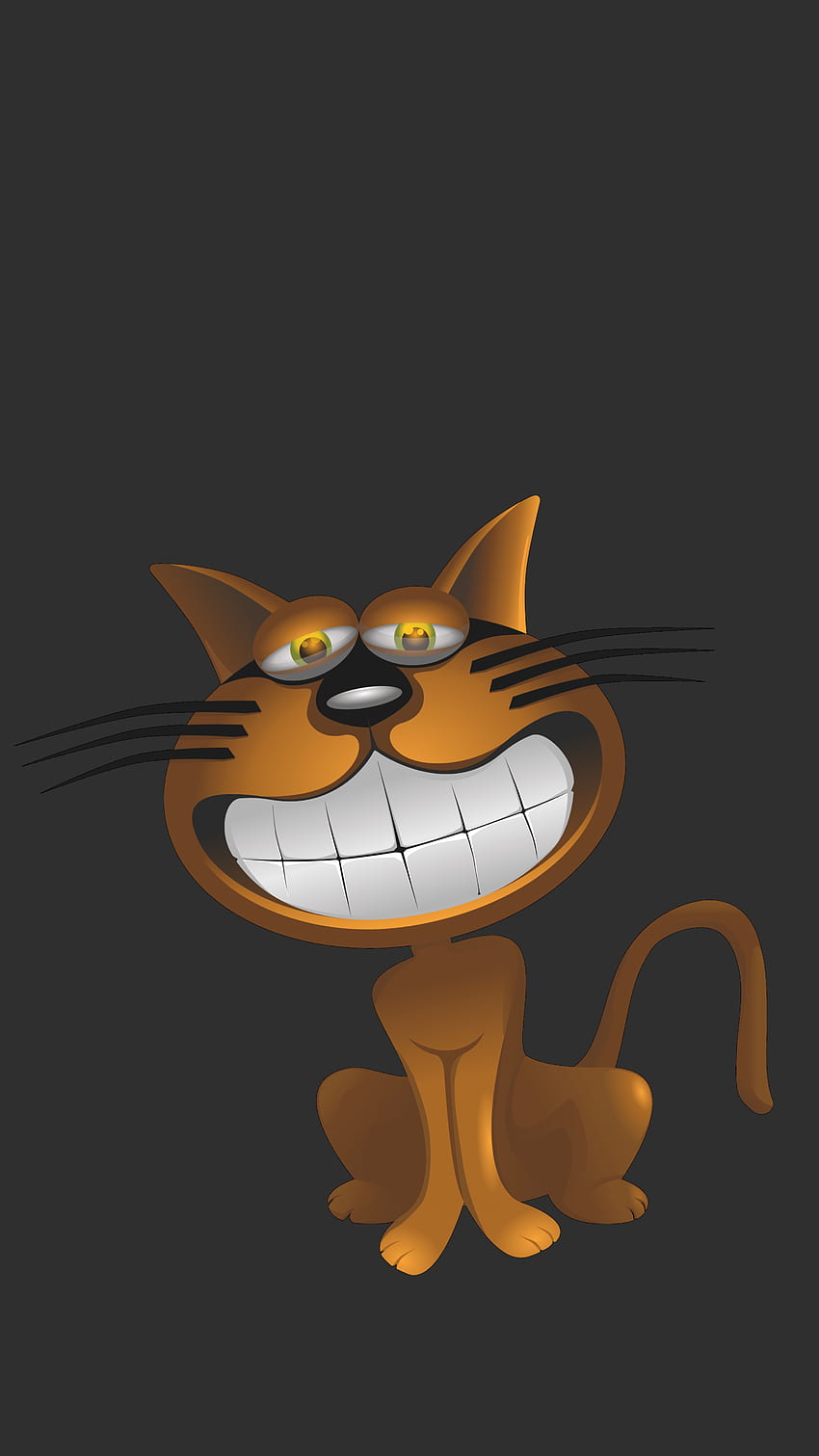 Funny, Vector, Cat, Smile, Caricature HD phone wallpaper