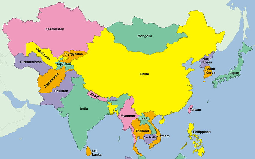 Уникална Азия q - Карта на Азия с висока разделителна способност, карта на Япония HD тапет