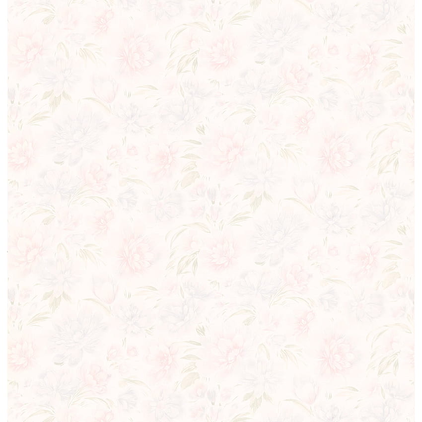 Shop Brewster Pastel Floral Texture Pre Pasted Off White 20.5 X 33' Overstock 8146515 HD phone wallpaper