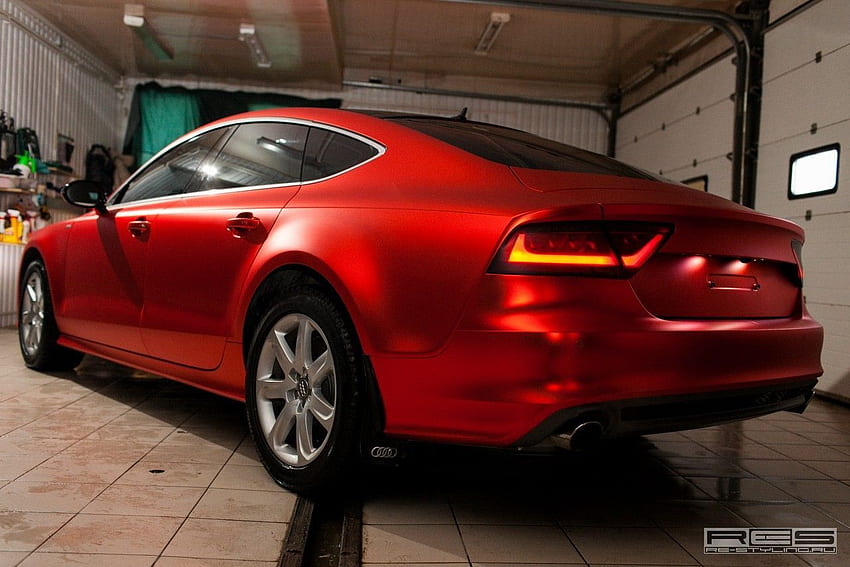 Audi A7 Wrapped in Red Satin Chrome [ Gallery]. Audi a7, Audi, Car paint colors HD wallpaper