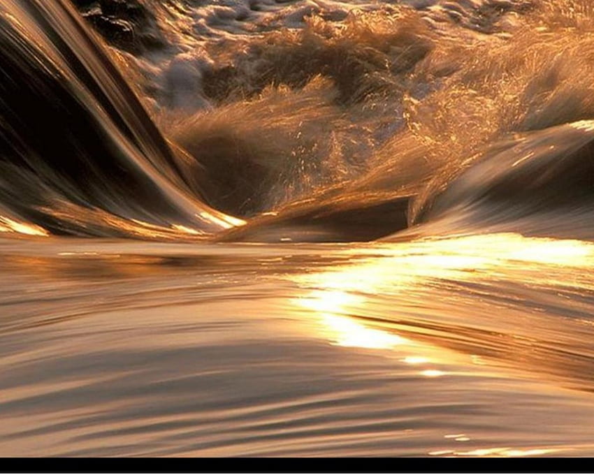 水、光線、金、水、太陽に黄金の太陽光線 高画質の壁紙