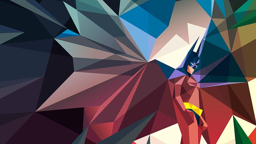 Low Poly Batman Background, & background, Geometric Batman HD wallpaper