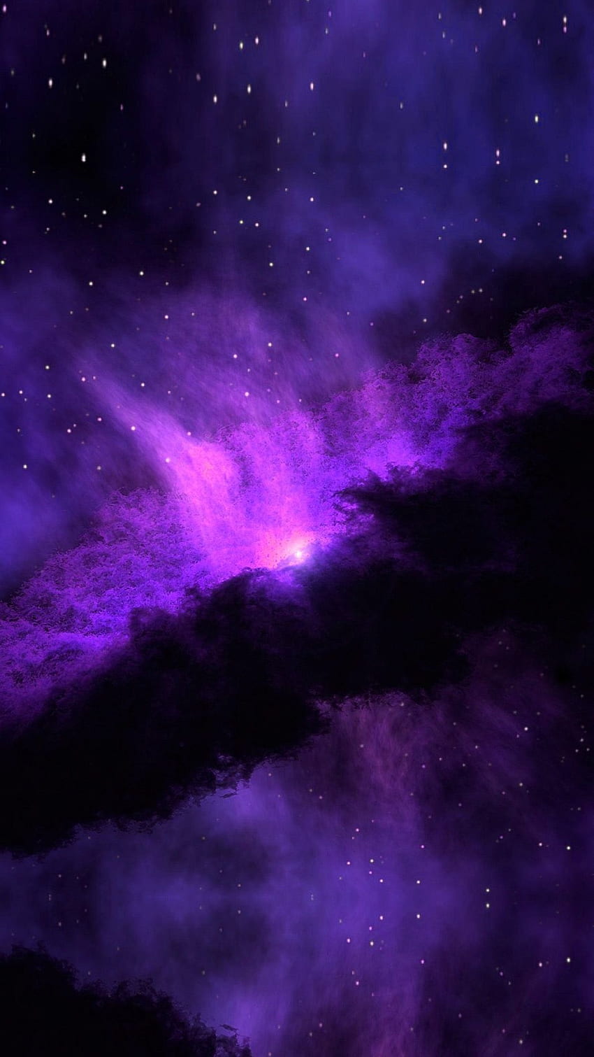 Espacio Azul Púrpura Nebulosa Estrella Impresionante, Espacio Púrpura Oscuro fondo de pantalla del teléfono