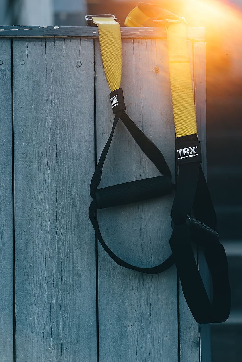 : black and yellow TRX resistance band, communication HD phone wallpaper