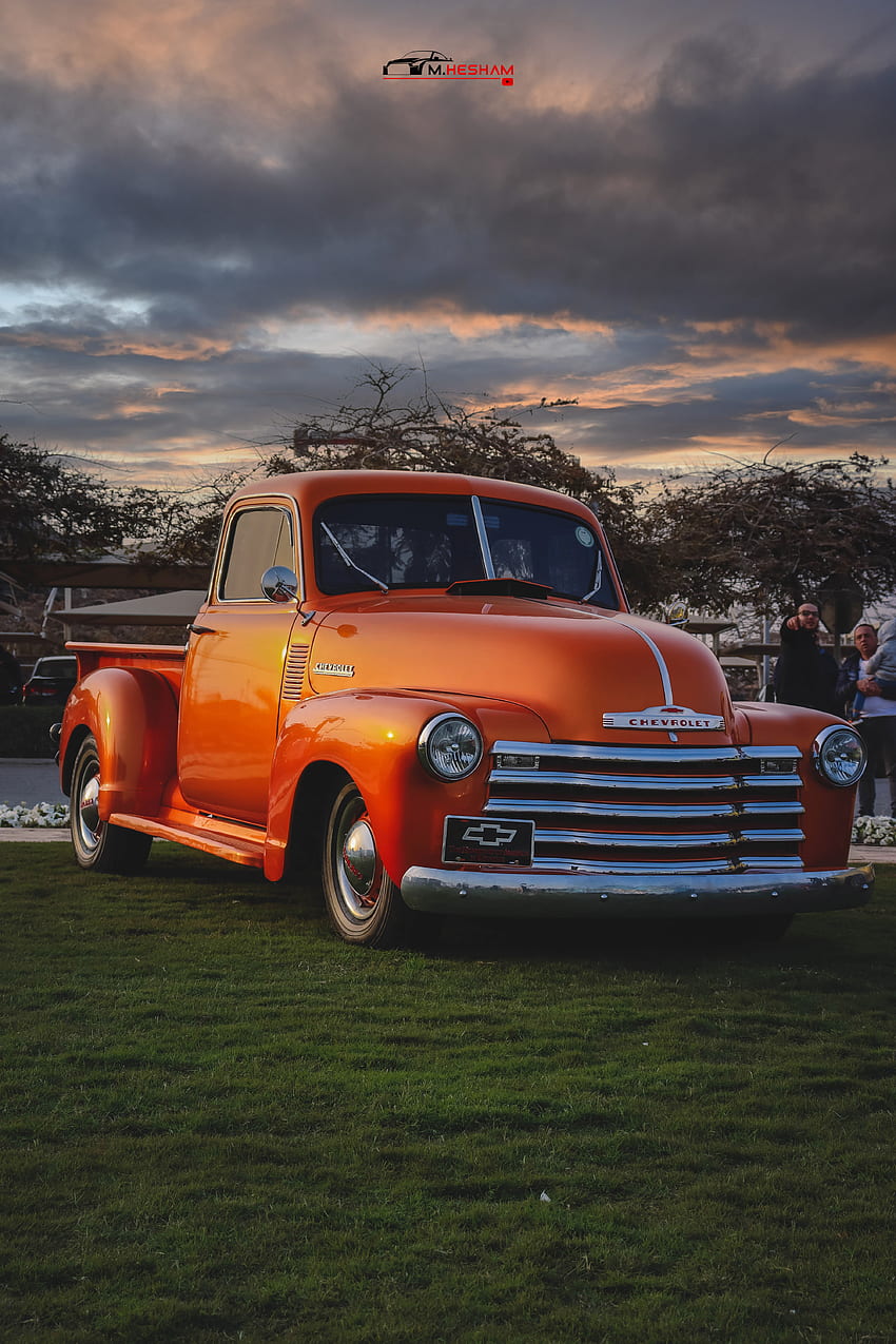 Chevrolet pickup old, cloud, gold, sky, classic, car, vintage HD phone wallpaper