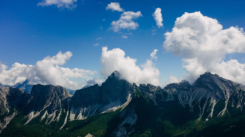 View from monte Rite, Dolomites, Italy, landscape, clouds, sky, alps HD wallpaper