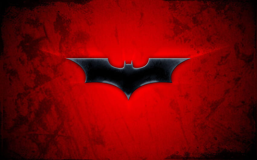 Anstecknadel schwarz und rot Batman-Symbol. Batman, roter Batman, Logo HD-Hintergrundbild
