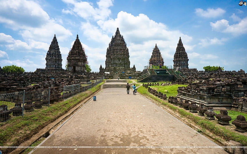 Храмът Прамбанан, Индонезия, индонезия, прамбанан, дърво, храм HD тапет