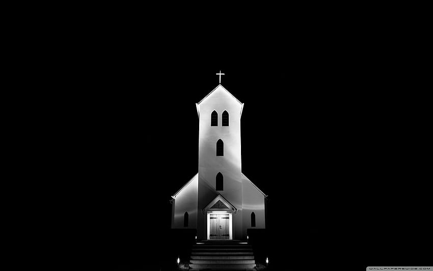 Church at Night, Iceland Ultra HD wallpaper