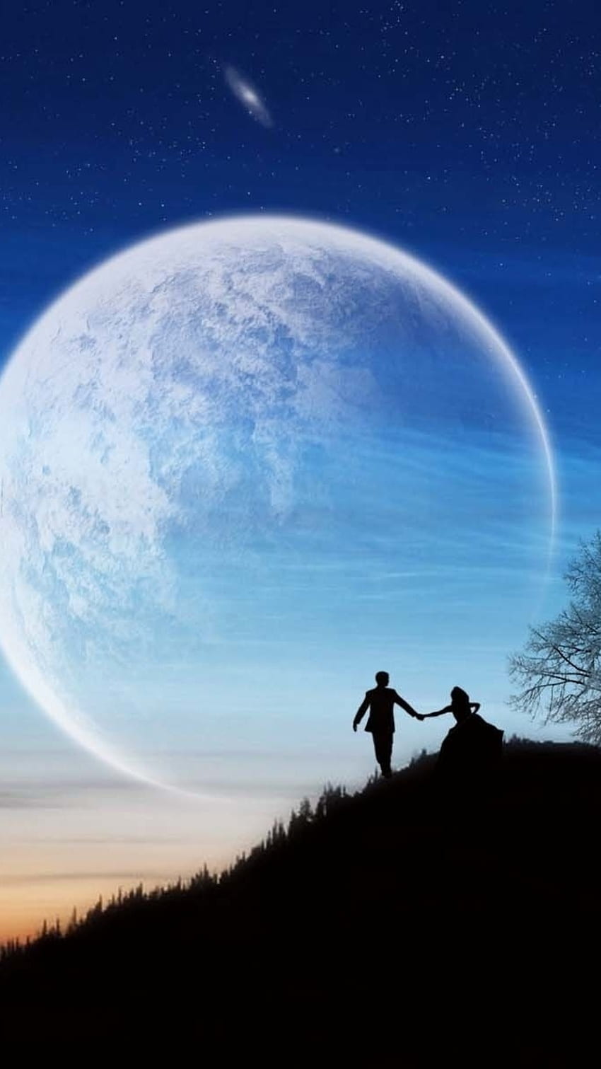 Lovers Moon, Night Sky, Moon Love HD phone wallpaper | Pxfuel