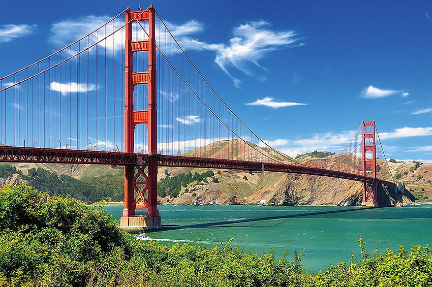 GREAT ART Golden Gate Bridge – Wanddekoration San Francisco USA Wand Amerikanische Landschaft Bay Poster Pacific (82.7 Inch x 55 Inch) HD-Hintergrundbild