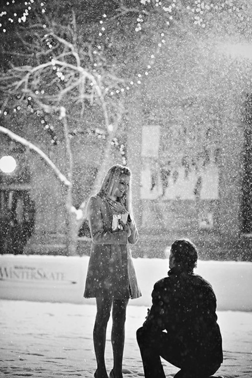 snow, Winter, Couple, Love, Romance, Marriage, Proposal / and Mobile Background, Snow Love HD phone wallpaper